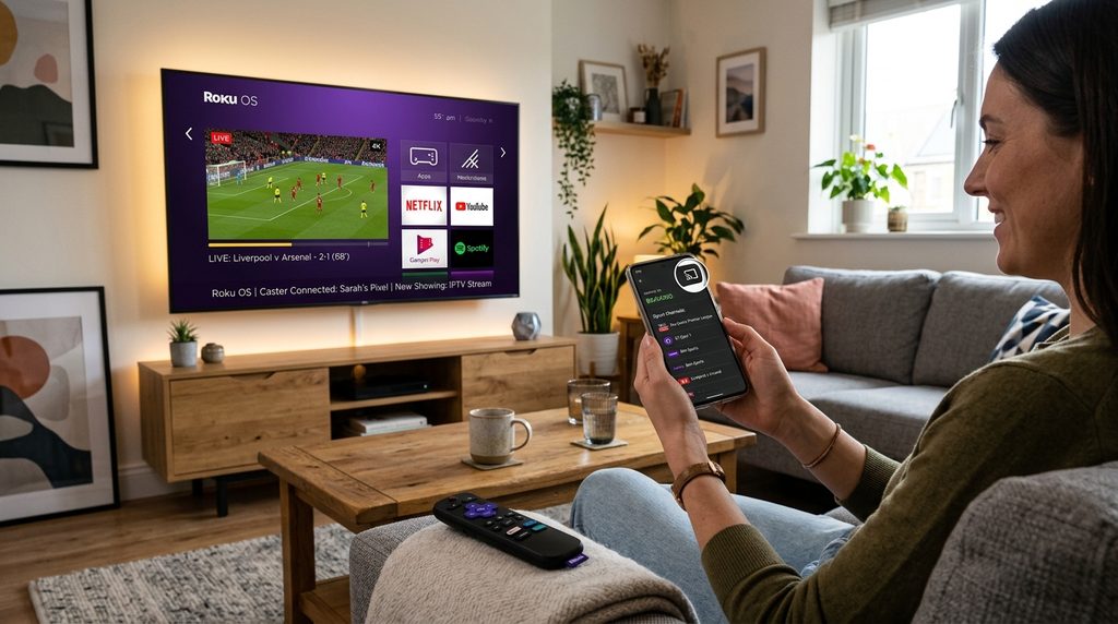 how to cast iptv to roku